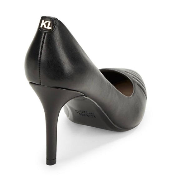 NWT Karl Lagerfeld Roulle Leather Toe-Point Pumps - Picture 2 of 6